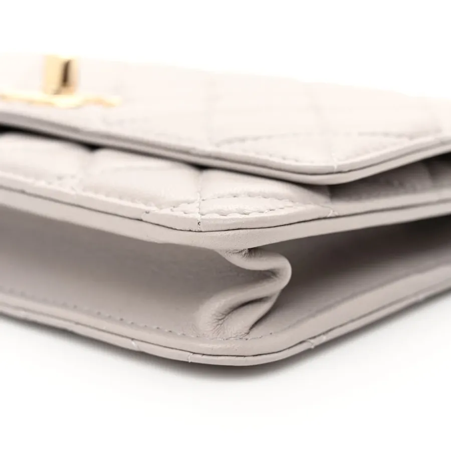 Trendy Chanel Wallet On Chain - Grey Lambskin