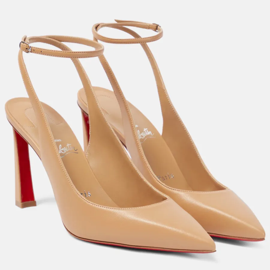 Christian Louboutin Beige  leather halter heels high heel sandals