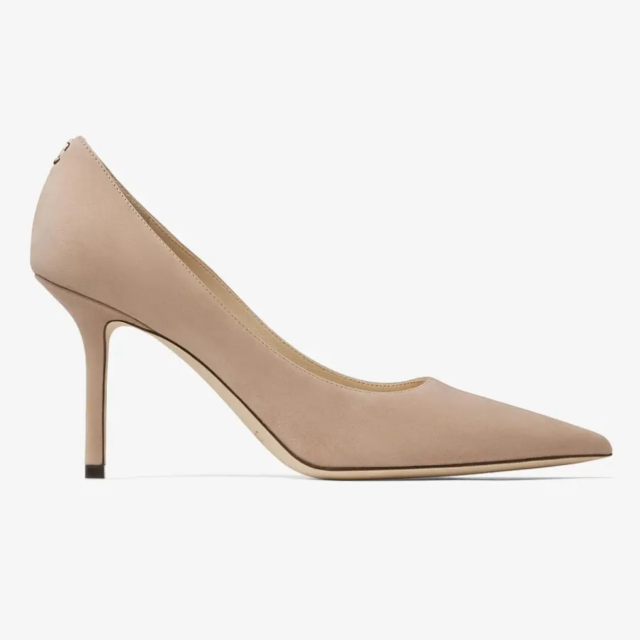 JIMMY CHOO JC logo buttoned pink suede pointed heels
