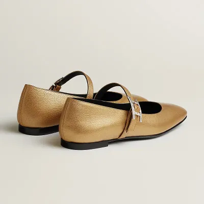 HERMES Jane Golden color Ballet Shoes