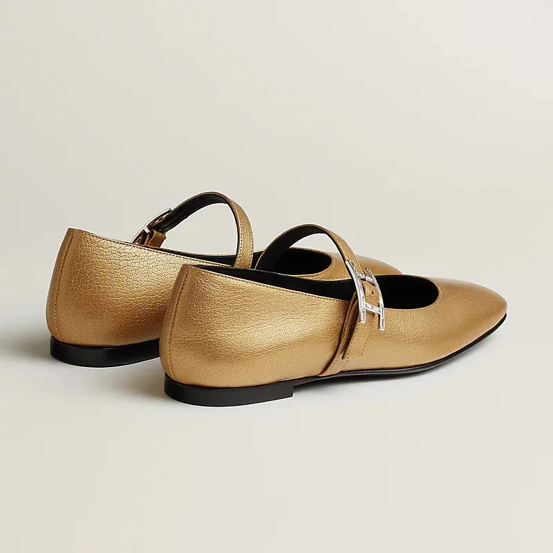 HERMES Jane Golden color Ballet Shoes