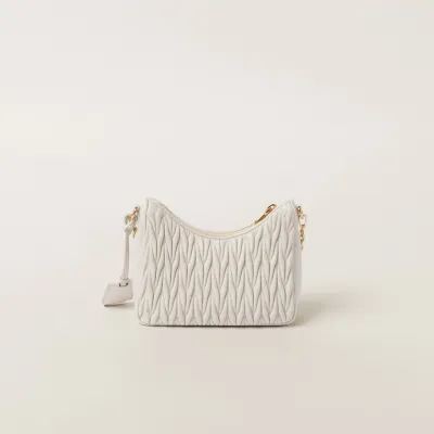 Miu Miu Matelassé Quilted Lambskin Leather white Crossbody Bags