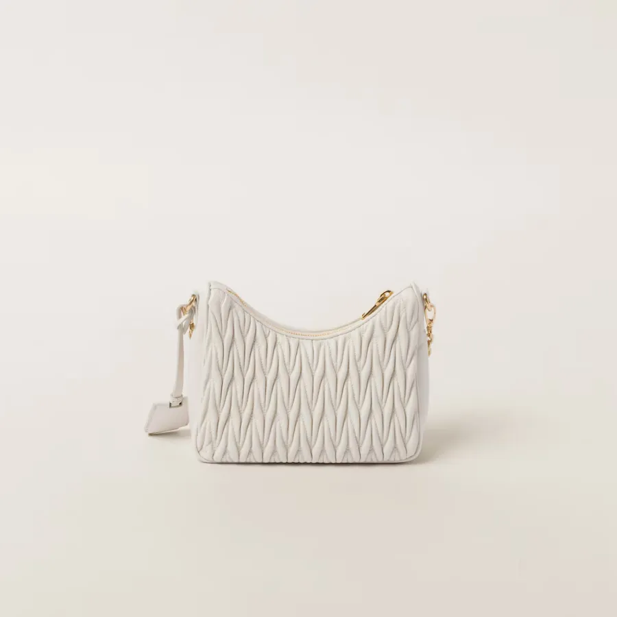 Miu Miu Matelassé Quilted Lambskin Leather white Crossbody Bags