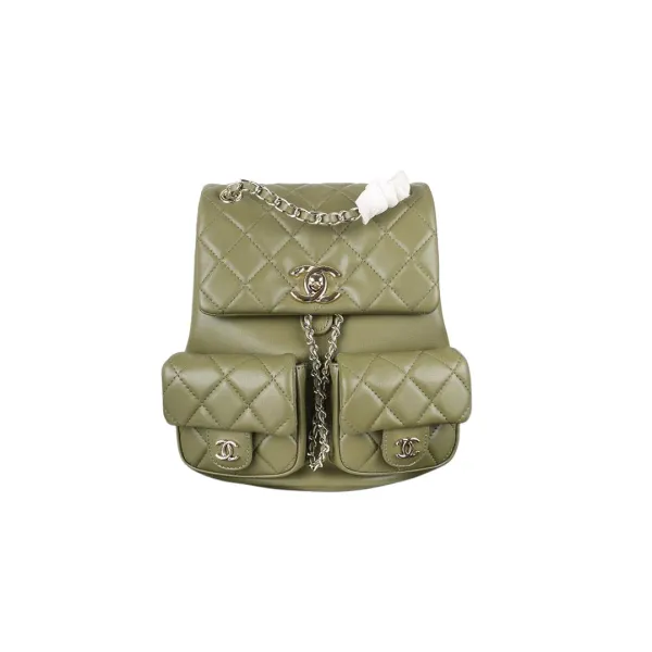 Chanel Red / Green / Silver /Purple / Milk Tea Color / Black Quilted  Caviar Leather Backpacks - Image 10