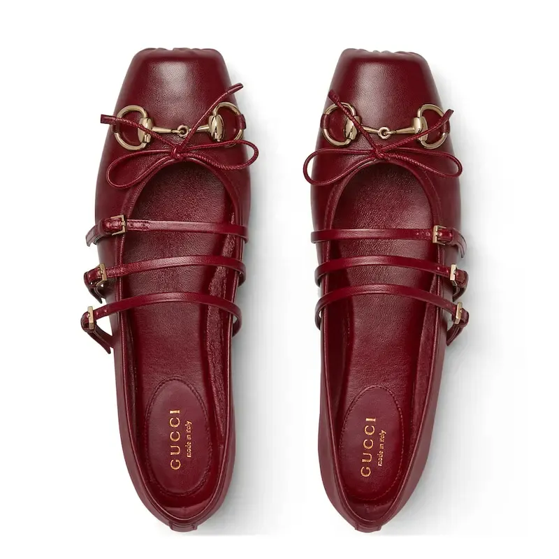 Gucci red Ballet Shoes Flat Shoes