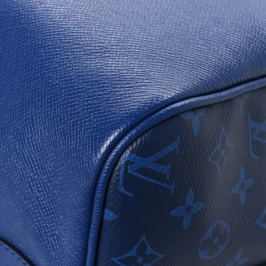 Louis Vuitton Keepall Bandouliere 50 Pacific Blue Taiga Leather & Monogram Eclipse Canvas Silver Hardware