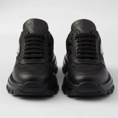 PRADA Black leather sneakers