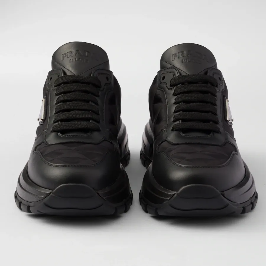PRADA Black leather sneakers