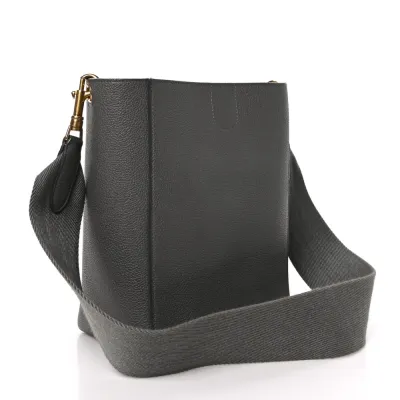 Celine Small Sangle Bucket Bag Kohl Soft Grained Calfskin Leather Gold Hardware