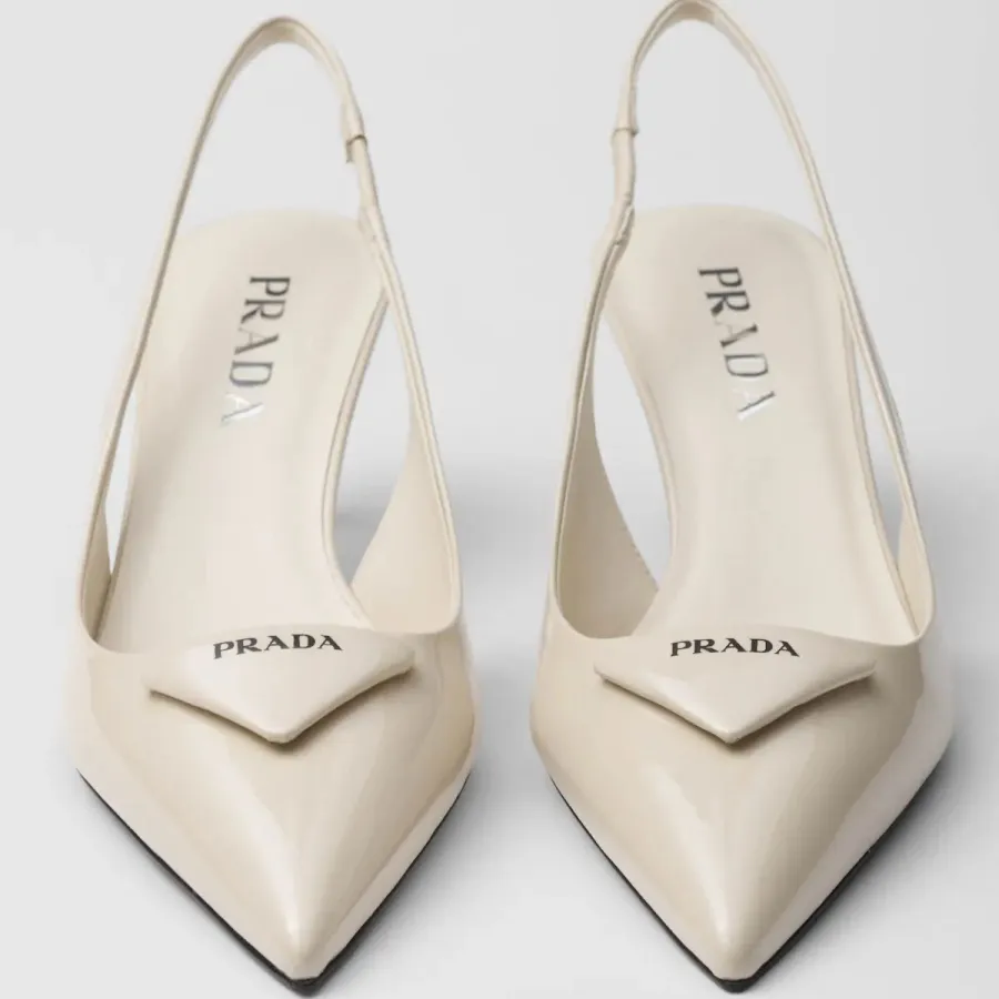 PRADA Patent paint leather White High Heels Shoes