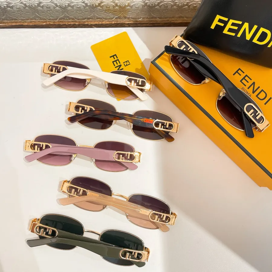 Fendi square frame glasses ivory/leopard/eggplant/pink/brown gold/green color Size 52口21-145