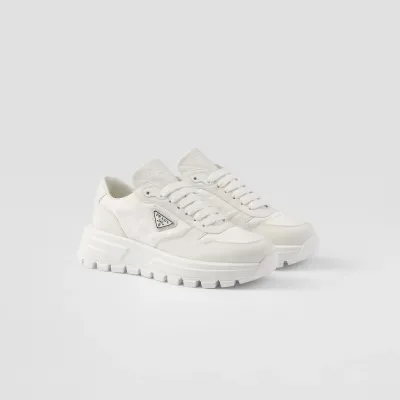 PRADA white leather sneakers