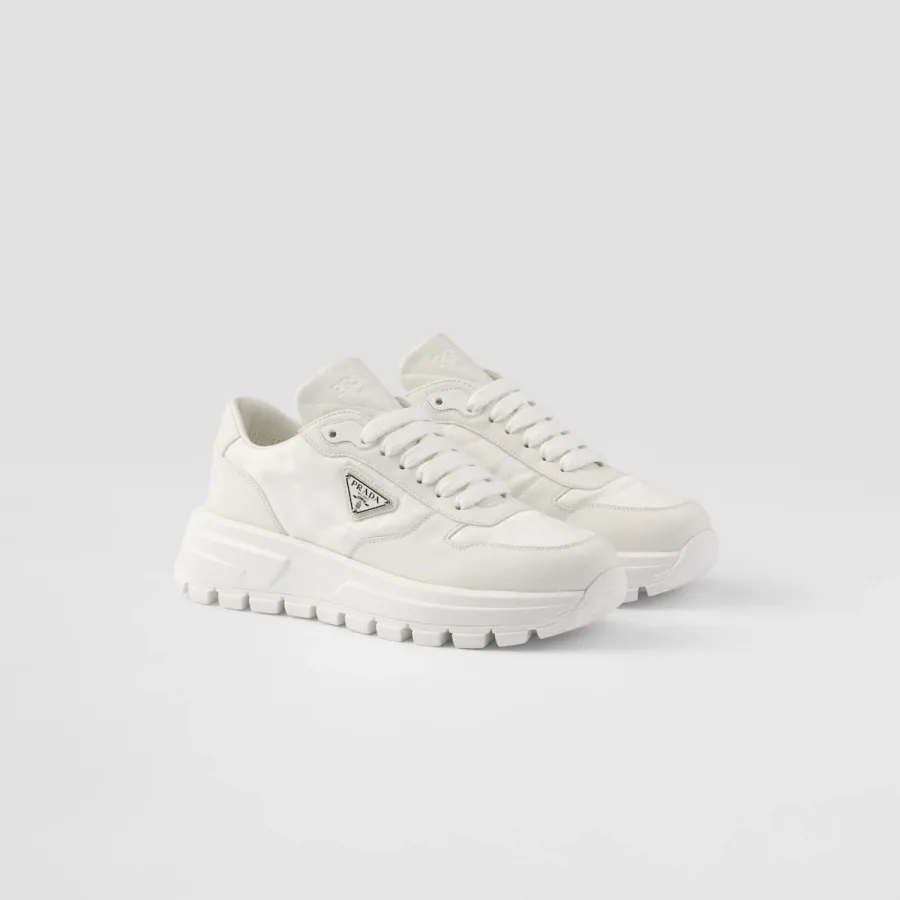 PRADA white leather sneakers