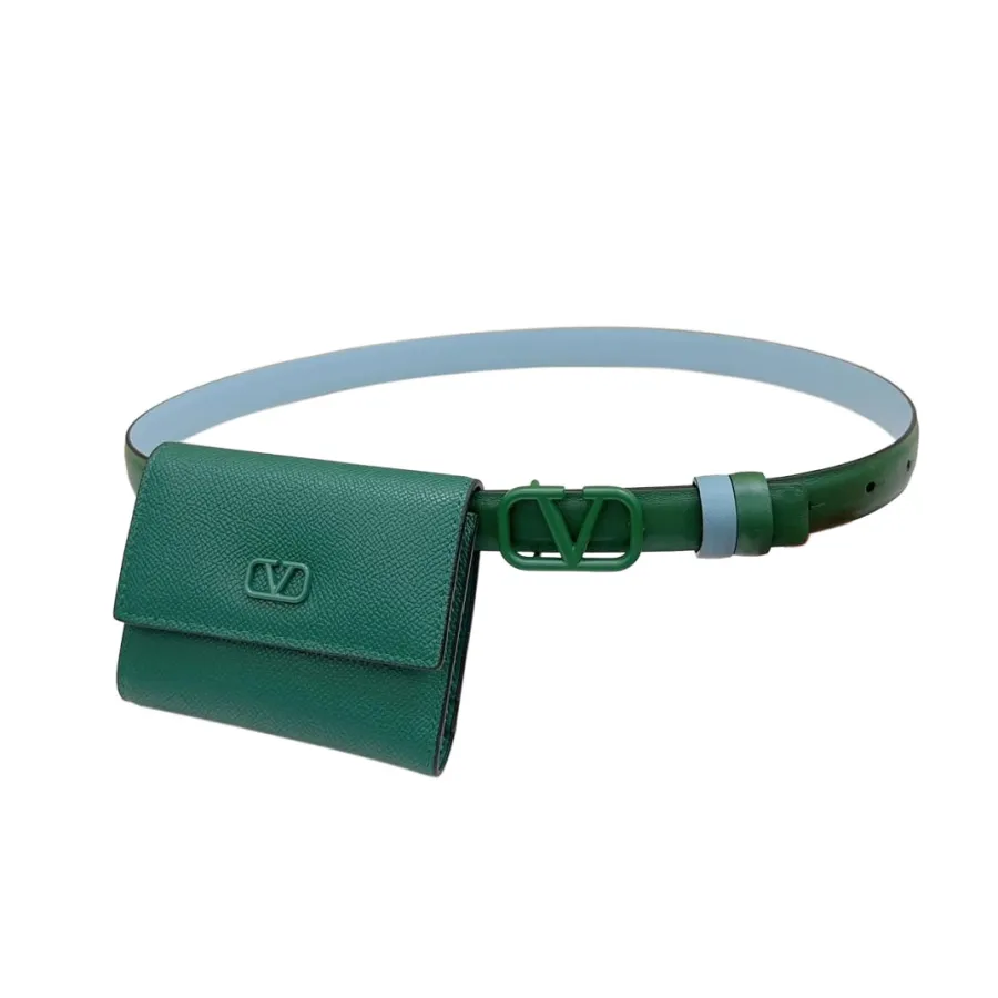 Valentino V Buckle Waist bag belt In Pink/Blue/Green/Brown/Red/Black Calfskin With Pink/Blue/Green/Brown/Red/Black Hardware 20mm