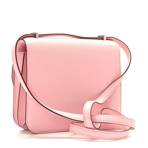 Hermès Constance 18 Rose Sakura Chèvre Mysore Leather Silver Hardware - Image 3