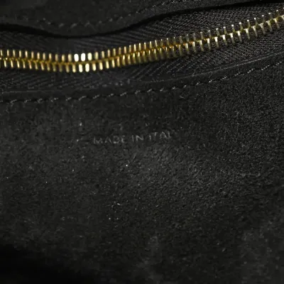 Celine Small Sangle Bucket Bag Black Soft Grained Calfskin Leather Gold Hardware