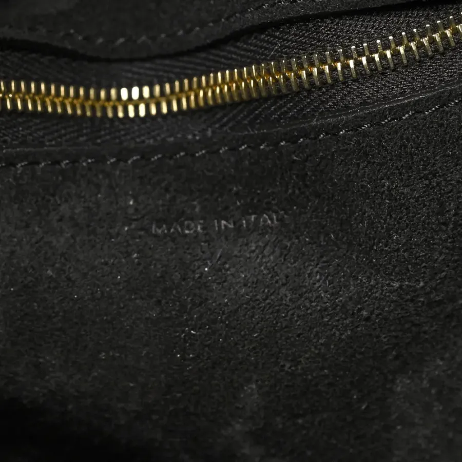 Celine Small Sangle Bucket Bag Black Soft Grained Calfskin Leather Gold Hardware