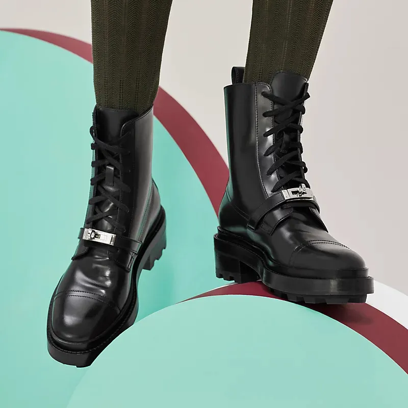 HERMES Funk Black ankle boots