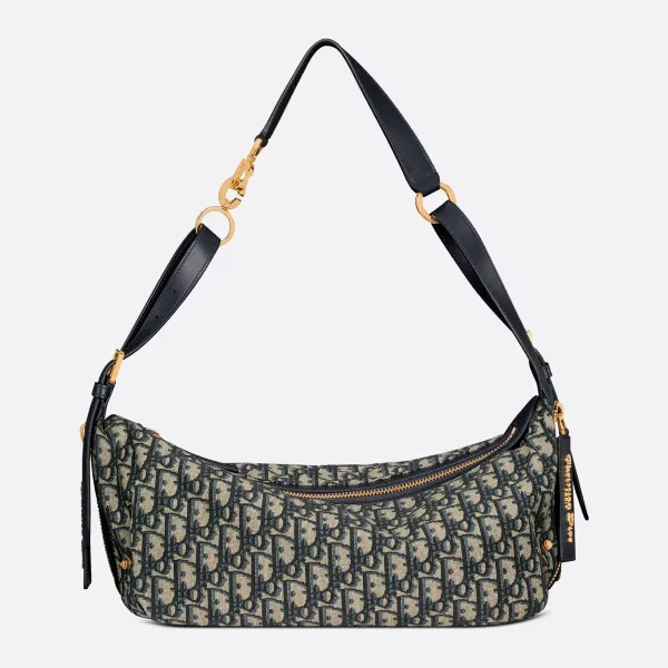 Dior Medium D-Journey Bag in Blue Dior Oblique Jacquard Gold Hardware - Image 2