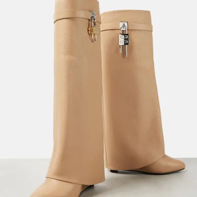 GIVENCHY  Beige leather knee-high boots