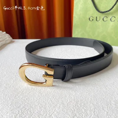 Gucci Women's G Buckle Belt In Brown/Black Smooth Calfskin With Gold/Silver Hardware 30mm