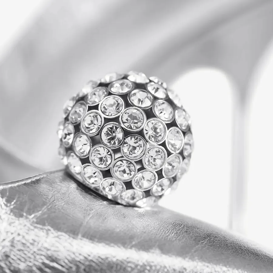 JIMMY CHOO Silver metallic leather high heels