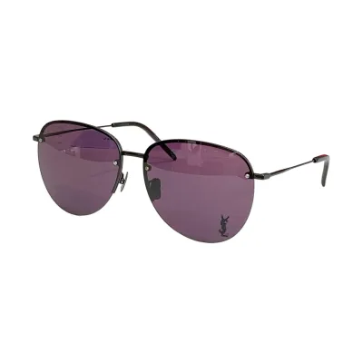 Saint Laurent aviator glasses hunter green/purple/grey color Size 66口14-145