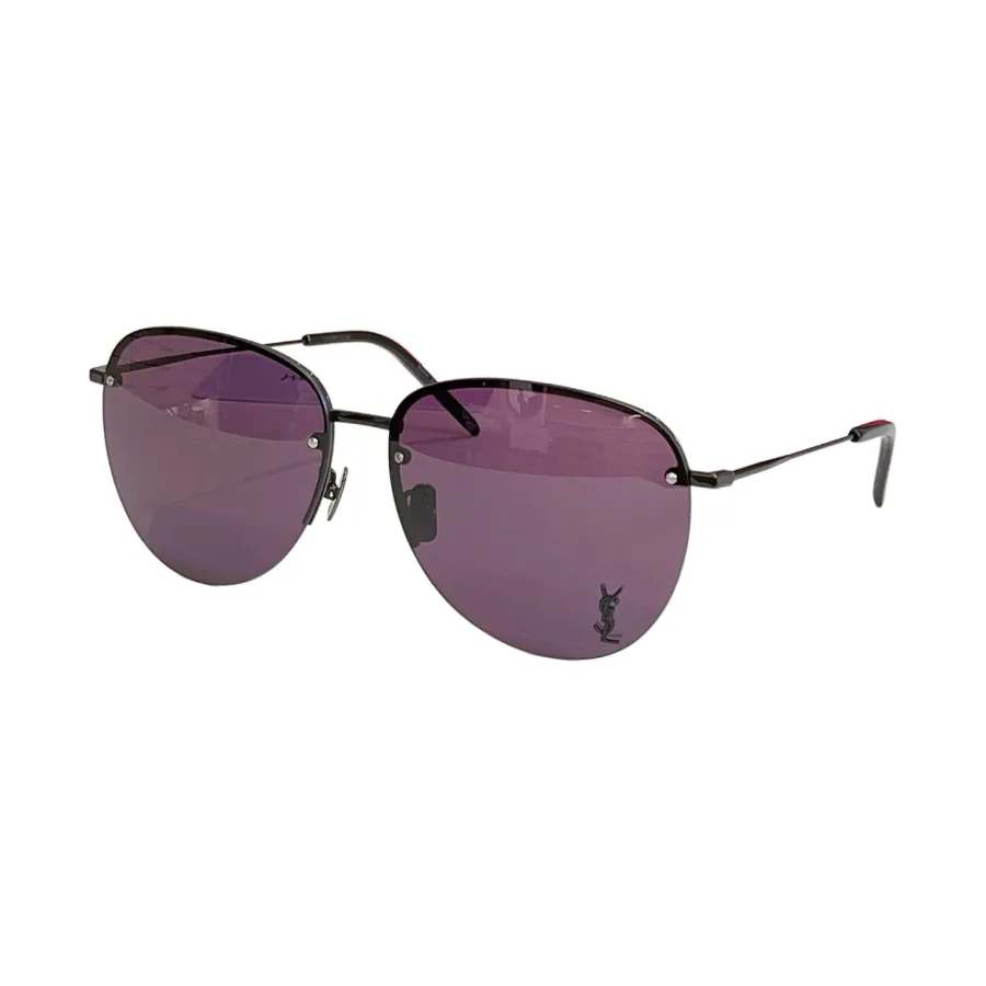 Saint Laurent aviator glasses hunter green/purple/grey color Size 66口14-145
