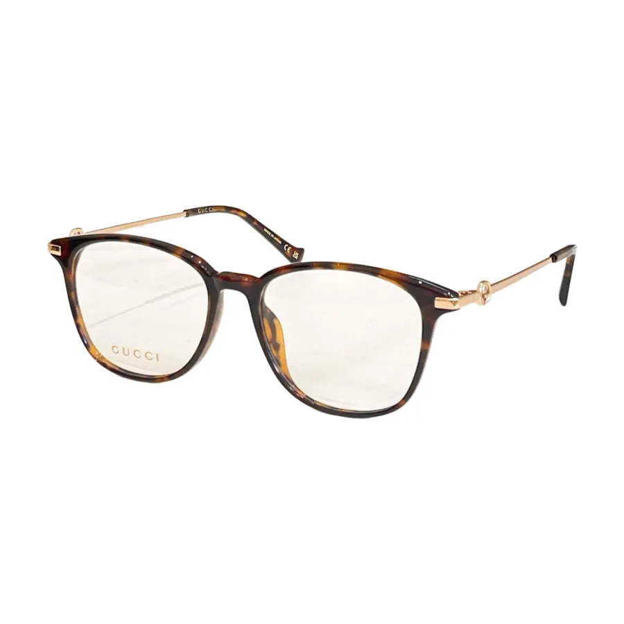 Gucci Wayfarer glasses sliver/black/leopard/tawny color transparent lens Size 53口17-145