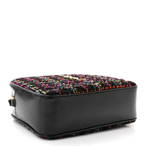 Saint Laurent Medium Lou Camera Bag Black Monogram Tweed & Calfskin Leather Brass Hardware - Image 6