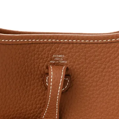 Hermès Evelyne TPM Brown Taurillon Clemence Leather Palladium Hardware