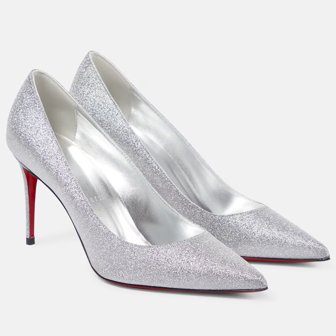 Christian Louboutin salto agulha prateado sapatos