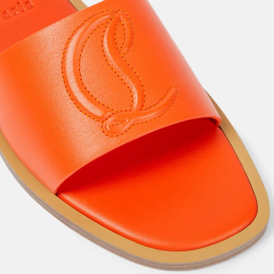 Christian Louboutin Orange flat slipper sandals