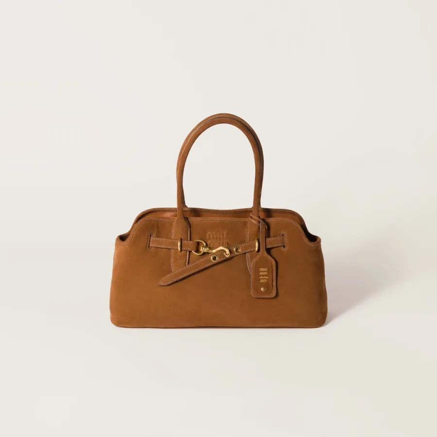 Miu Miu Aventure Suede Leather Brown Top-Handle Bags