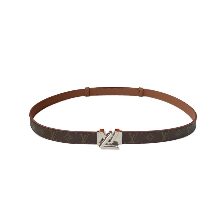 Louis Vuitton Women's GO-14 Adjustable Belt In Black/Brown/White Calfskin And Monogram Canvas With Gold/Silver Hardware 20mm