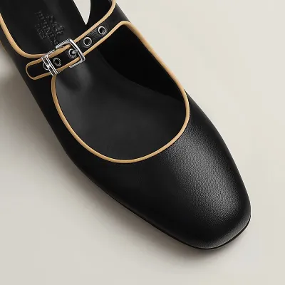 HERMES Kleo black Slingheeled sandals