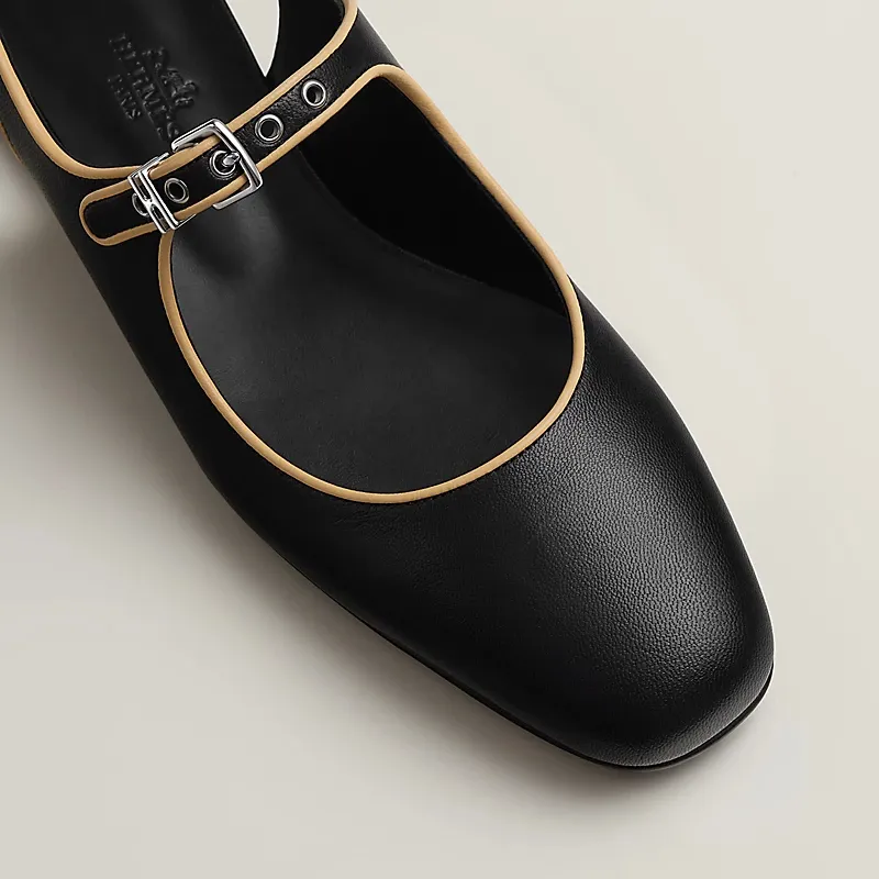 HERMES Kleo black Slingheeled sandals