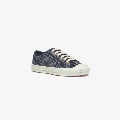 FENDI Blue FF denim low-top shoes