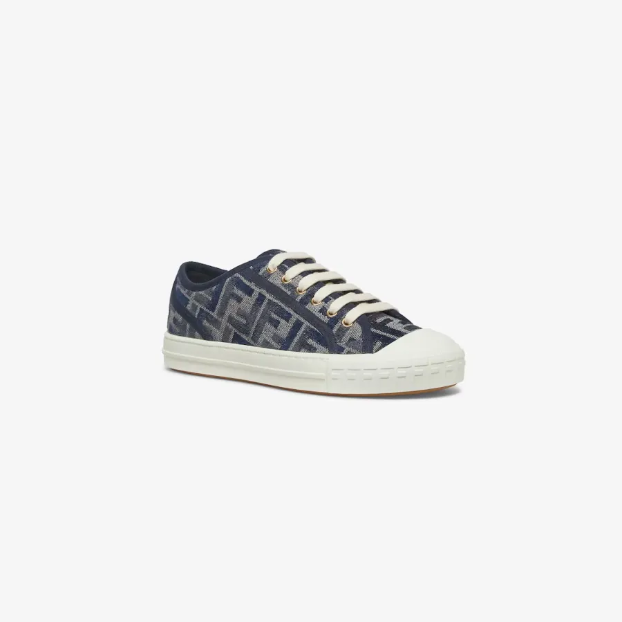 FENDI Blue FF denim low-top shoes