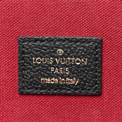 Louis Vuitton Felicie Pochette PM Black/Beige Giant Monogram Empreinte Leather Gold Hardware