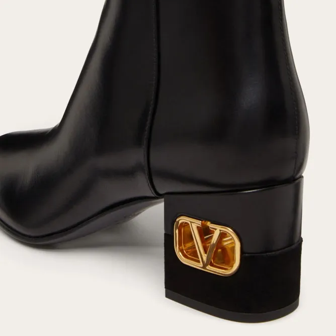 VALENTINO Calf leather ankle boots (heel 6 cm high)