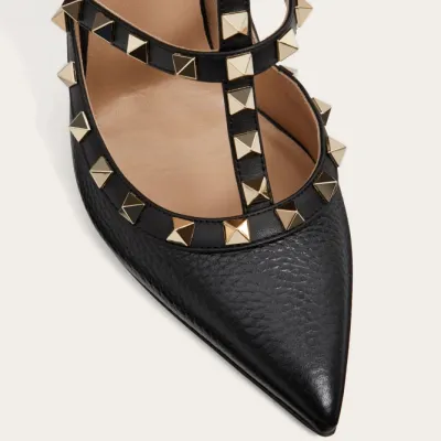 VALENTINO Peeled calf leather fastened rivet heels (heel height 10cm)