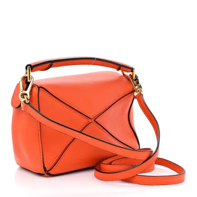 Loewe Puzzle Bag Mini Orange Calfskin Leather