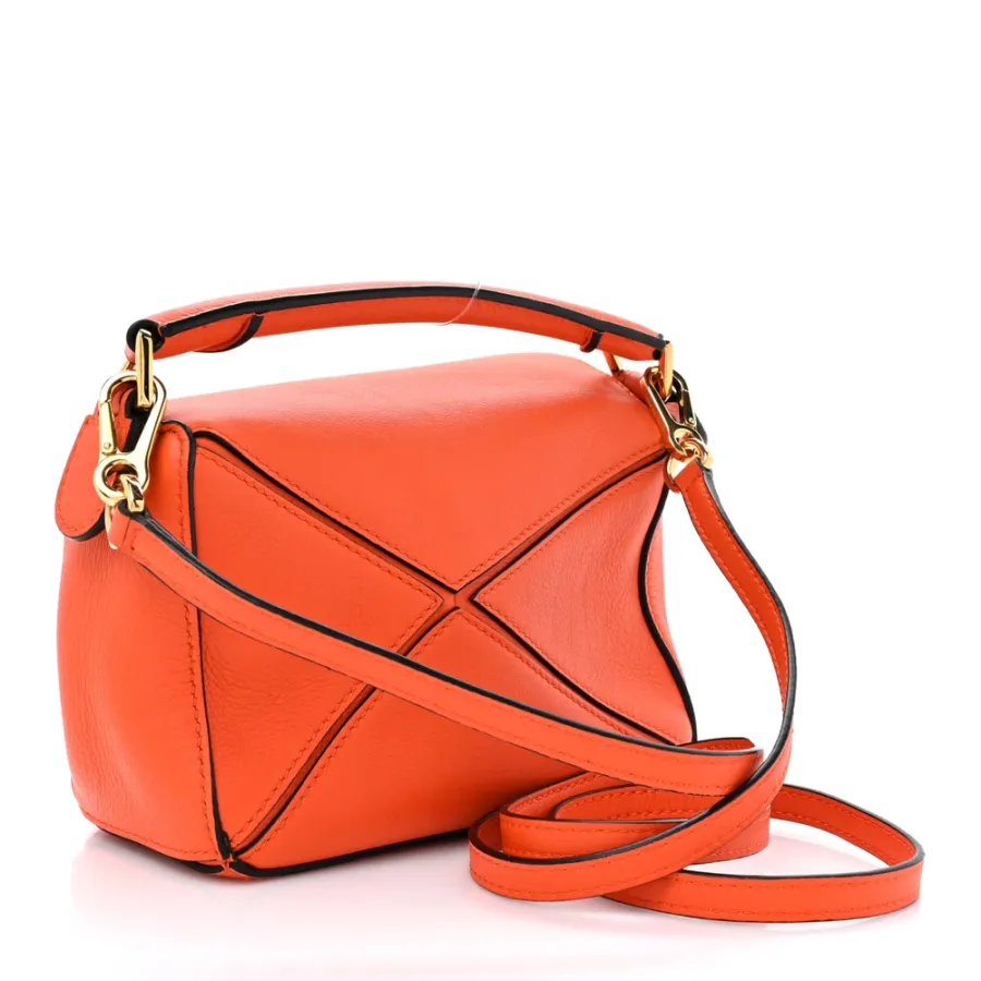 Loewe Puzzle Bag Mini Orange Calfskin Leather