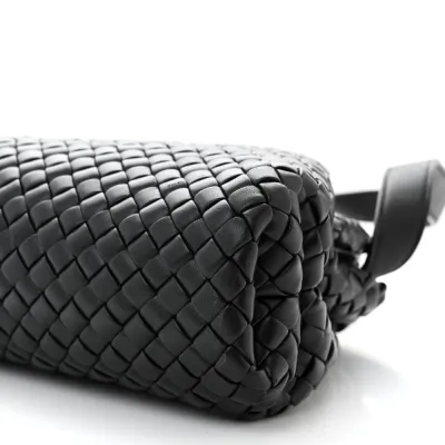 Bottega Veneta Small Intrecciato Padded The Handle Black Nappa Leather