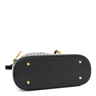 Dior Medium C’est Dior Bucket Bag Blue Oblique Canvas & Cannage Calfskin Leather Gold Hardware