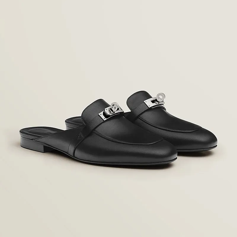 HERMES Oz Mule black Slippers