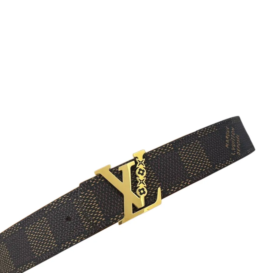Louis Vuitton Men's Flower Buckle Reversible Belt In Black/Brown Dimension Calfskin With Gold/Silver Hardware 40mm
