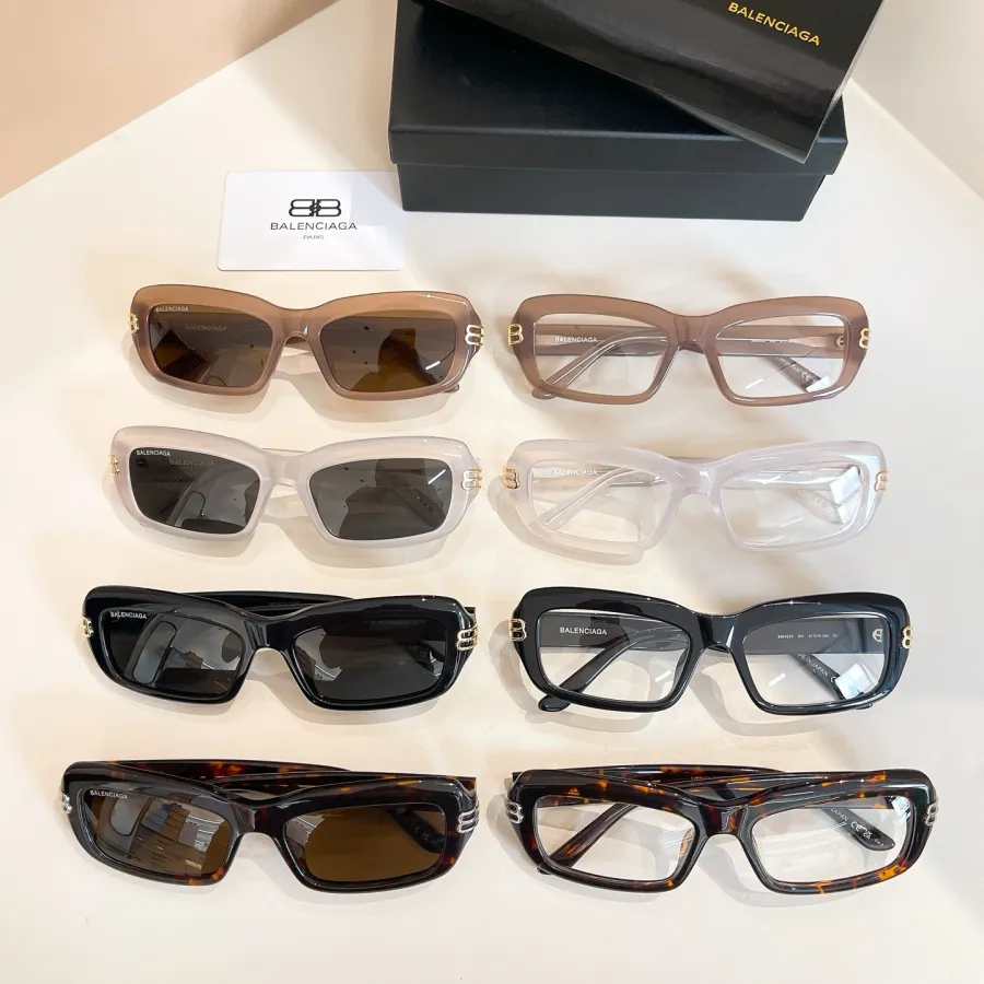 Balenciaga square frame glasses black gold/tawny/leopard/milky white/brown tawny/black/leopard brown/black white color Size 57口18-140