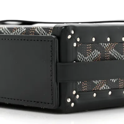 Goyard Mini Minaudiere Trunk Bag Black Goyardine Canvas
